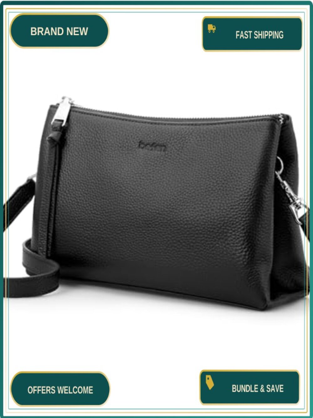 Genuine Leather Crossbody Bag Small RFID Wallet Purse